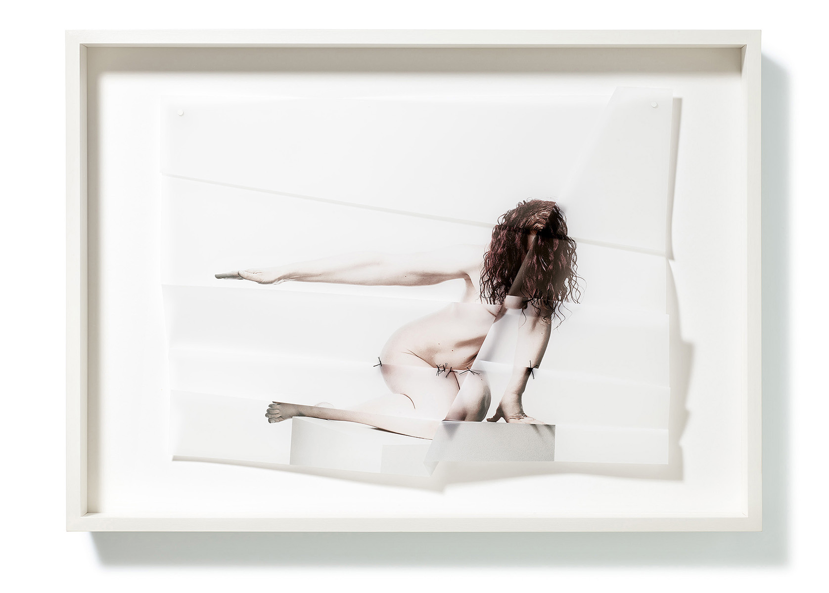 Zur Figur 09, 202050 x 70 x 7,5 cmPhotography, pigment print on transparent paper, sewed; framed