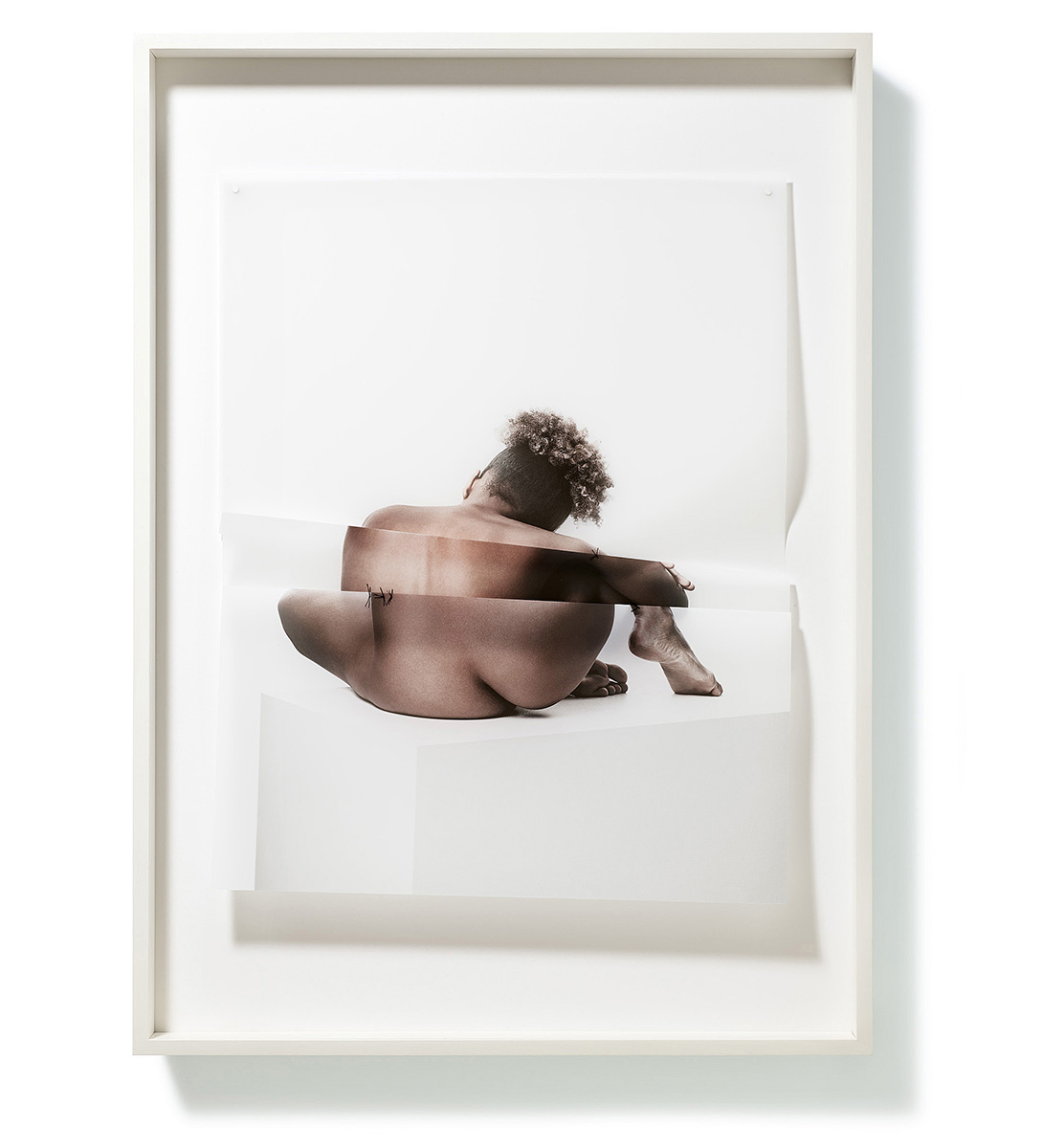 Zur Figur 08, 202090 x 70 x 7,5 cmPhotography, pigment print on transparent paper, sewed; framed