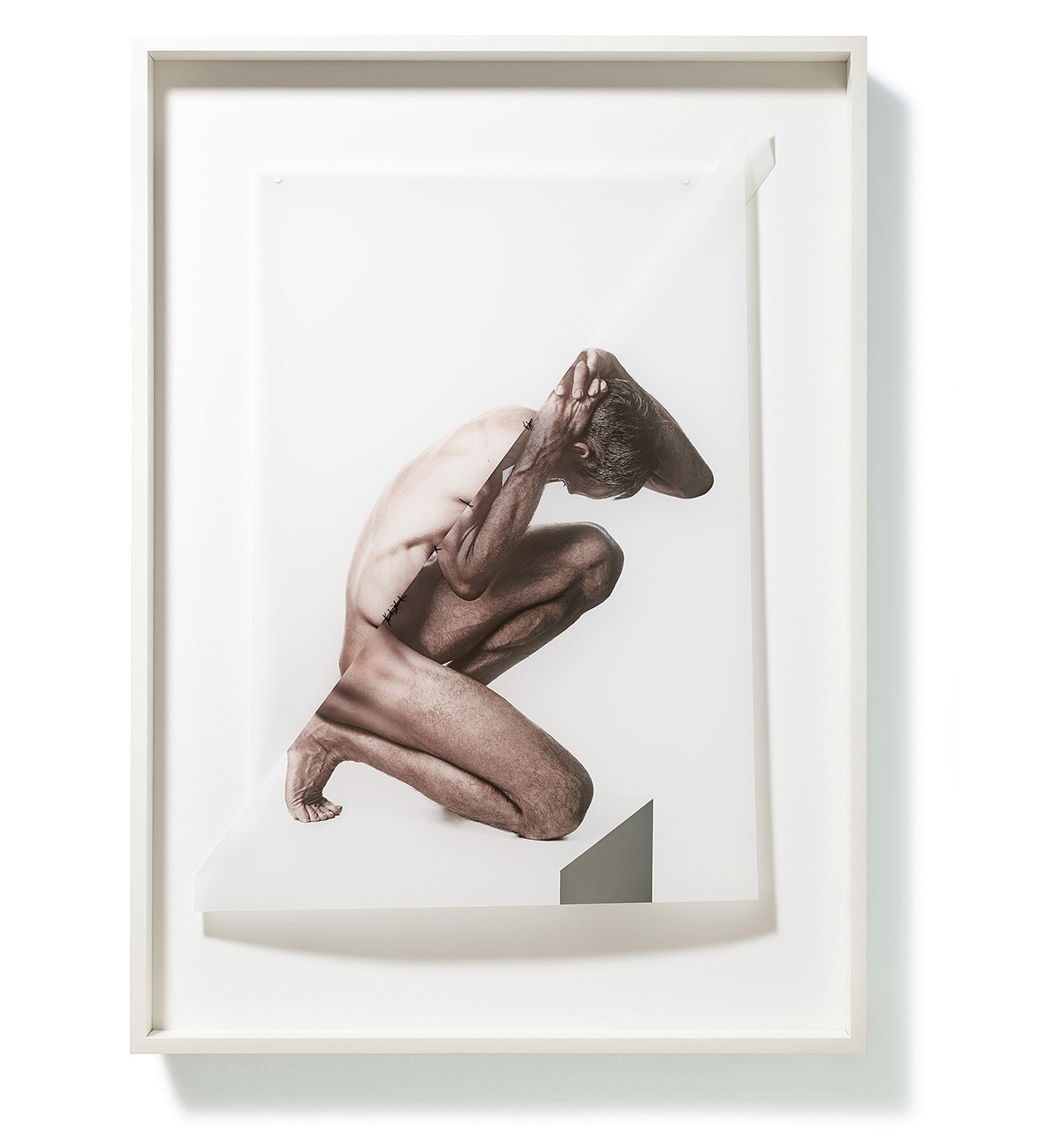 Zur Figur 07, 202090 x 70 x 7,5 cmPhotography, pigment print on transparent paper, sewed; framed