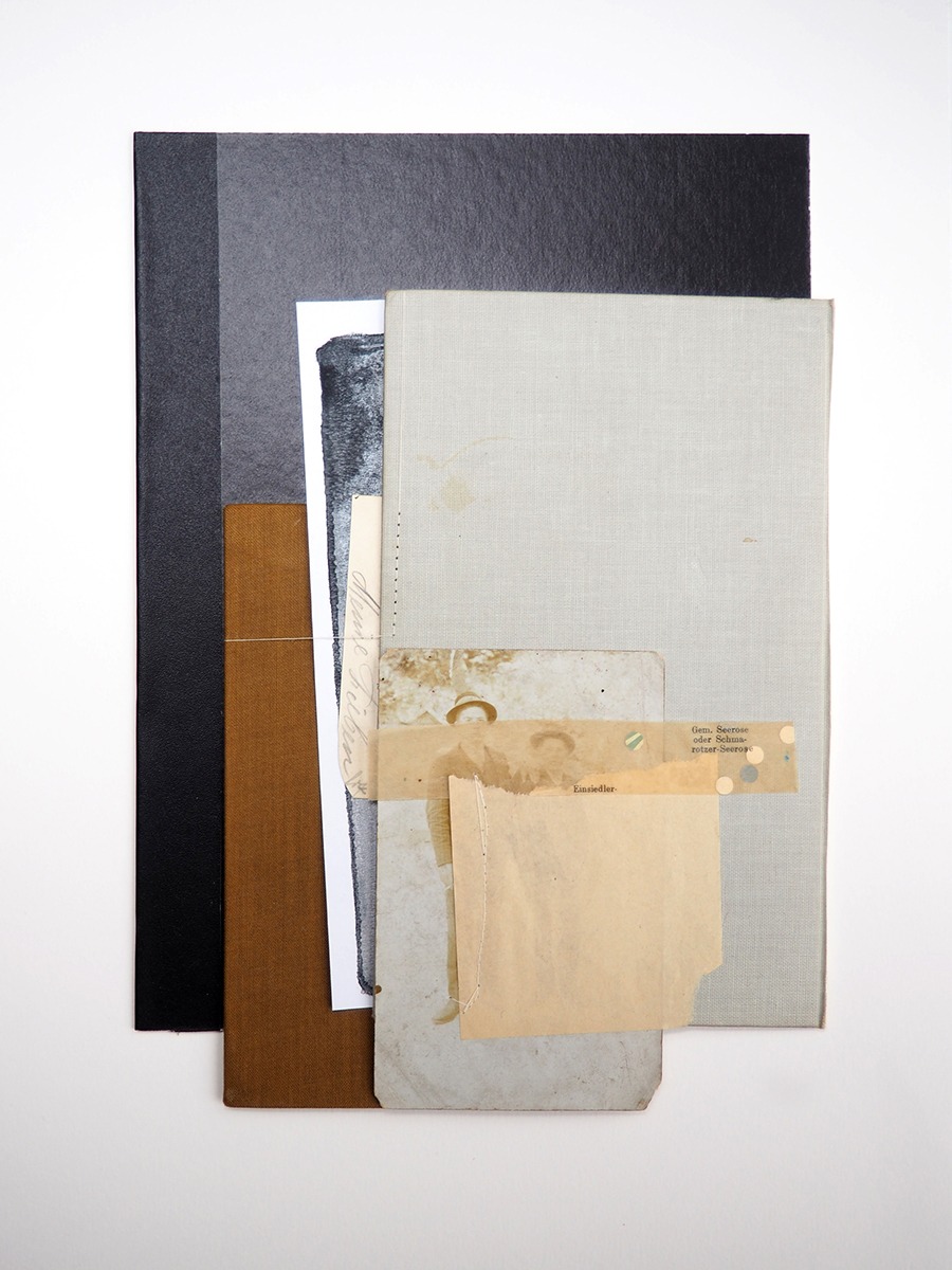 Poesie der kleinen Dinge 76, 202329 x 21 cm in 43 x 33 cmPapiercollage, Vintage Foto und Papiere, genäht; gerahmt Poesie der kleinen Dinge 76, 202329 x 21 cm in 43 x 33 cmPapiercollage, Vintage Foto und Papiere, genäht; gerahmt