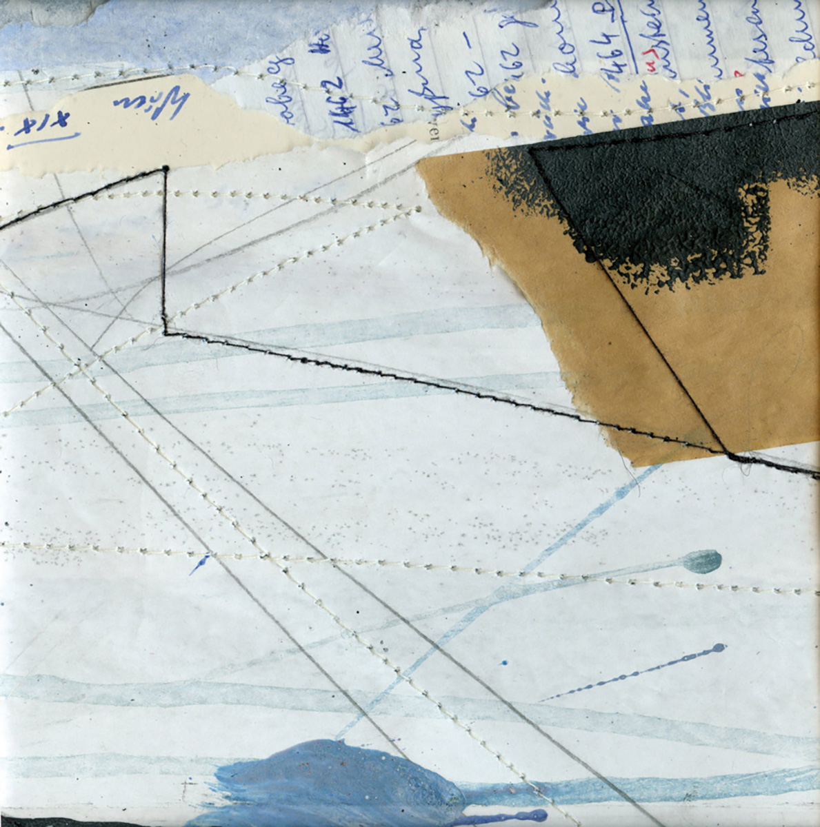 Poesie der kleinen Dinge #11, 201812 x 12 cm in 20 x 20 cmPapiercollage, genäht; gerahmt