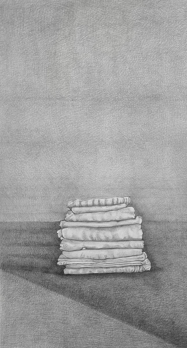 aufgeräumt_schlechthin (Tidy par excellence), 2023126 x 76 cmPencil on paper; museum glass