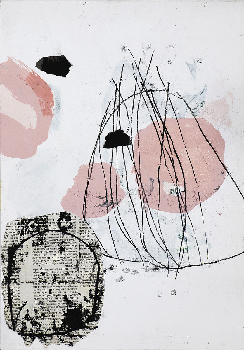 Fädiges, 201742 x 29,7 cmCollage, mixed media on paper