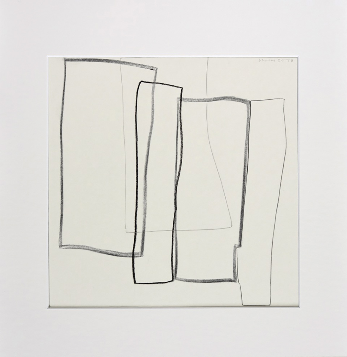 Ohne Titel, 201825 x 25 cmCharcoal, pencil on paper; framed in museum glass