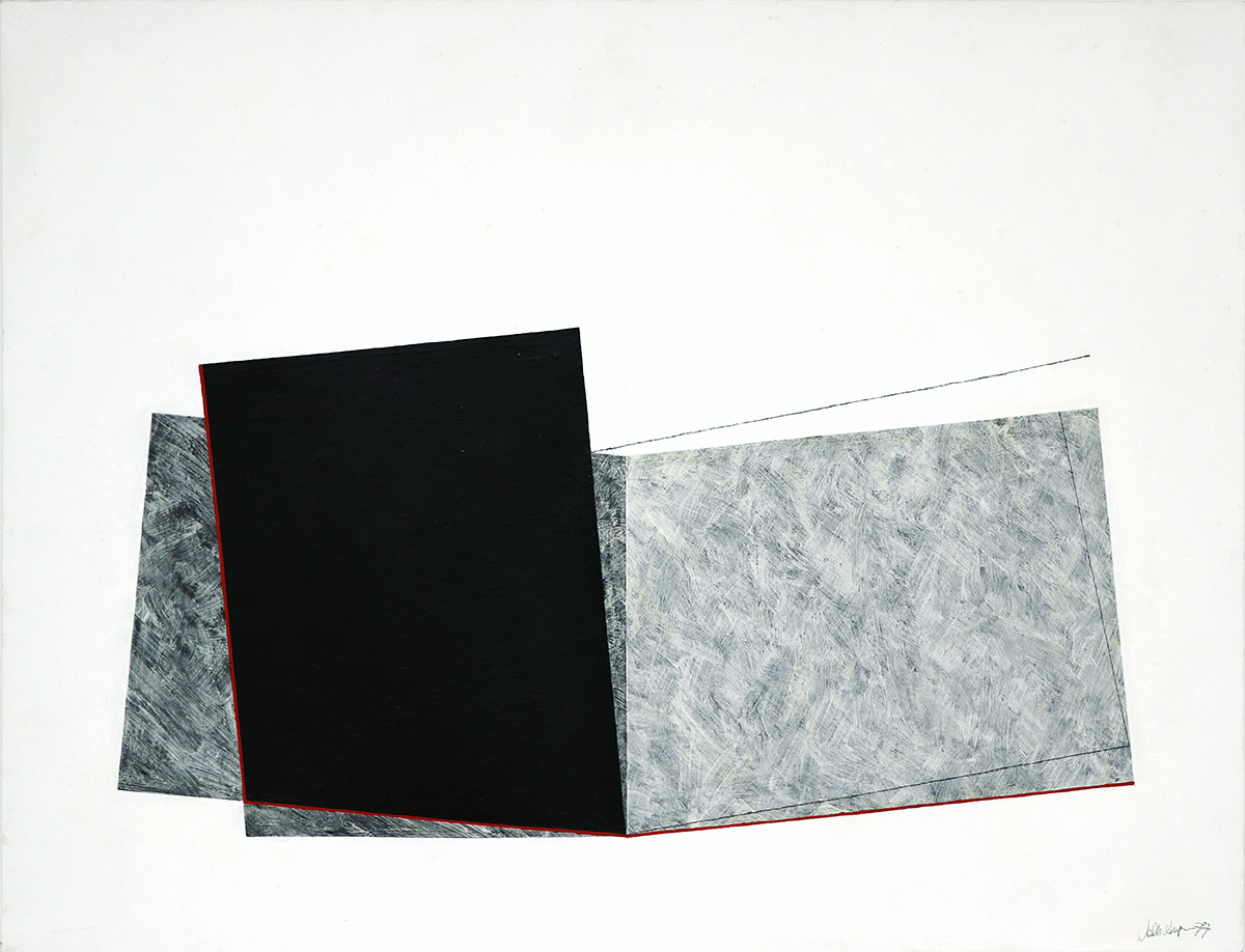 Konstruktion 5, 197764 x 84 cm in 66,9 x 86,3 cmAcrylic, graphite on drawing board; framed in museum glass