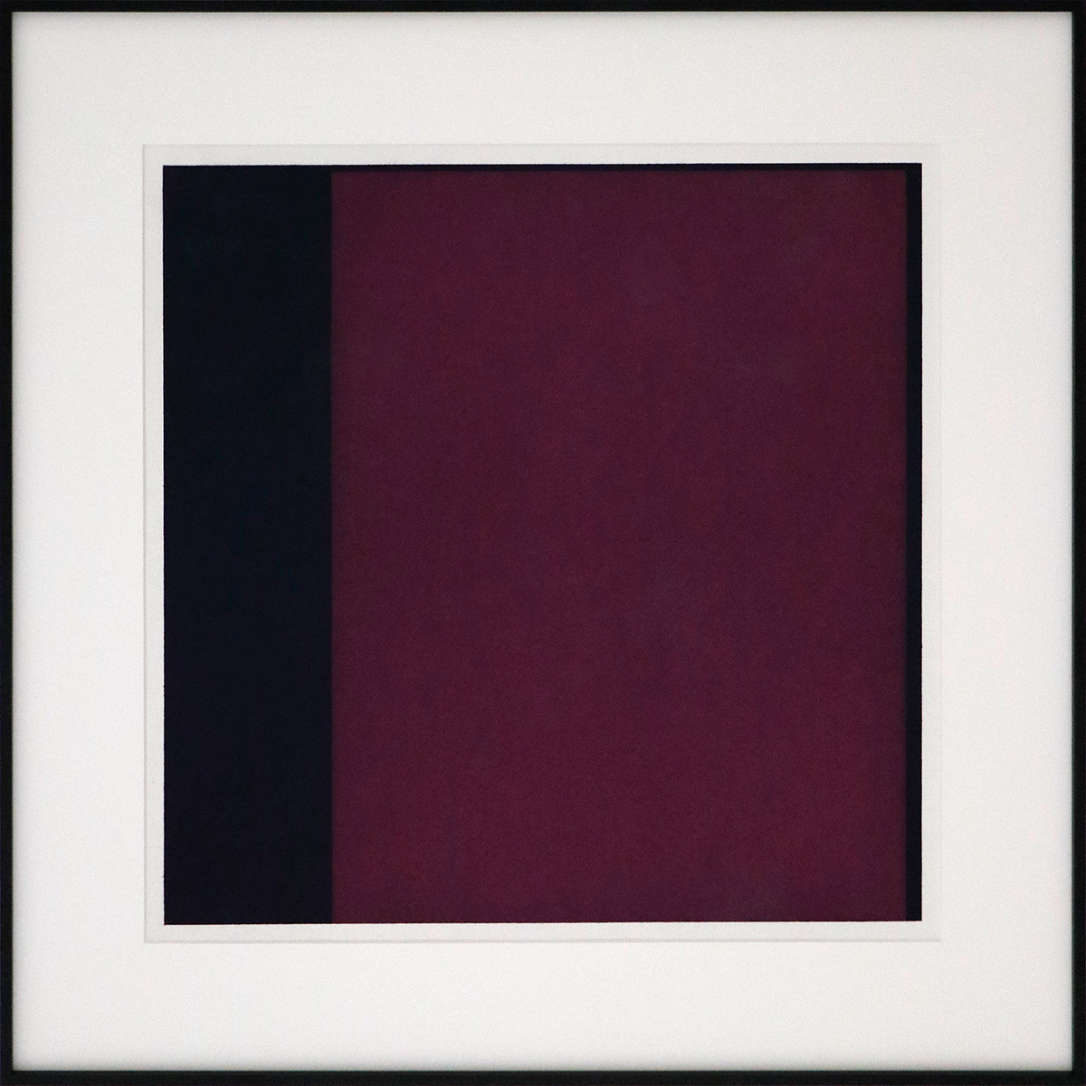 Unbound Maroon, 200150 x 50 cm in 70 x 70 cmAcrylic and charcoal on paper; framed, museum glass