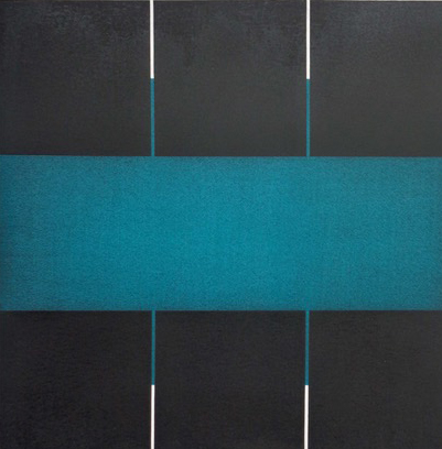 Screen II (Turquoise), 199750 x 50 cm in 68 x 68 cmAcrylic and charcoal on paper; framed