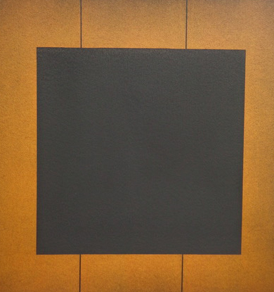 Screen II (Gold), 199750 x 50 cm in 68 x 68 cmAcryl und Reißkohle auf Papier; gerahmt