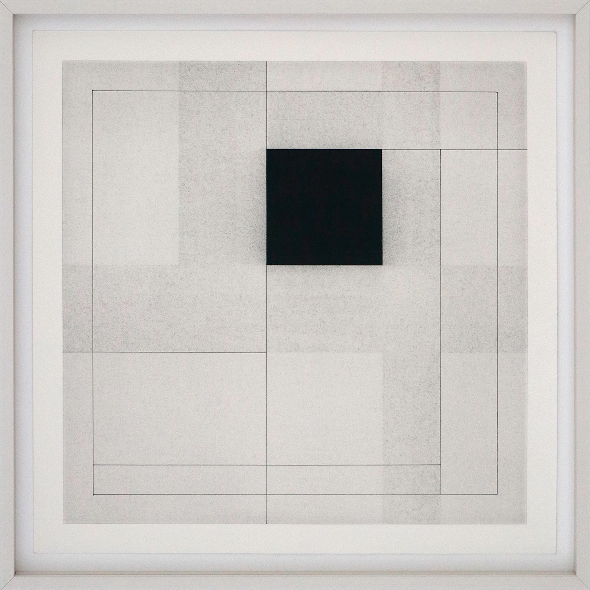 p.m. II/6, 200340 x 40 cm in 51 x 51 cmCharcoal and ink on paper; framed, museum glass 