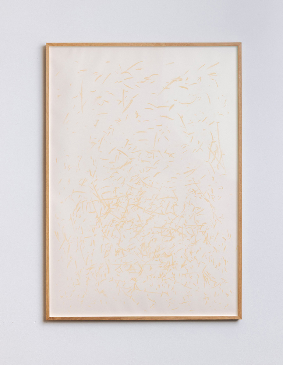 John Cage: études australes 1 , 2022100 x 70 cm in 102,2 x 72,2 cmwax crayon on paper; framed in museum glass