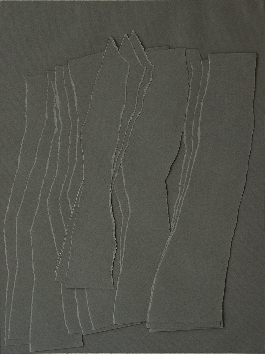 Zerreissprobe beige-braun, BÄUME, 201940 x 30 cmCollage, Papier auf Papier; gerahmt in Museumsglas