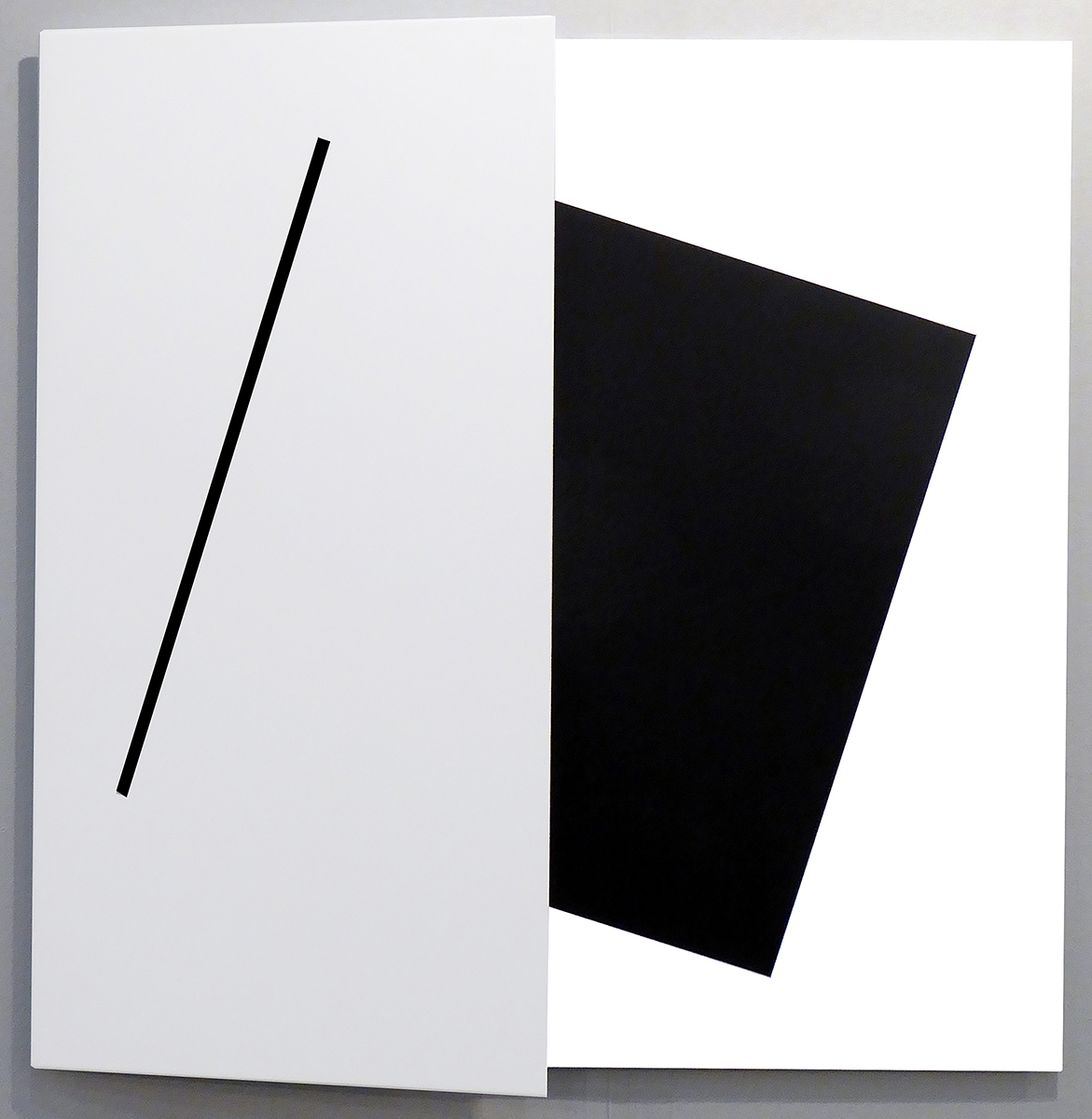 Kontur - DAS Schwarze Quadrat, 202050 x 50 x 6 cmweiß-schwarz, Linie gemalt, Aluminium, Acryllack