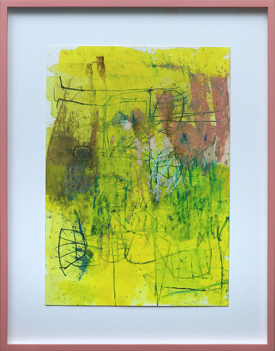 GELB 1, 202419,7 x 20,5 cm in 40 x 30 cmMixed media on paper