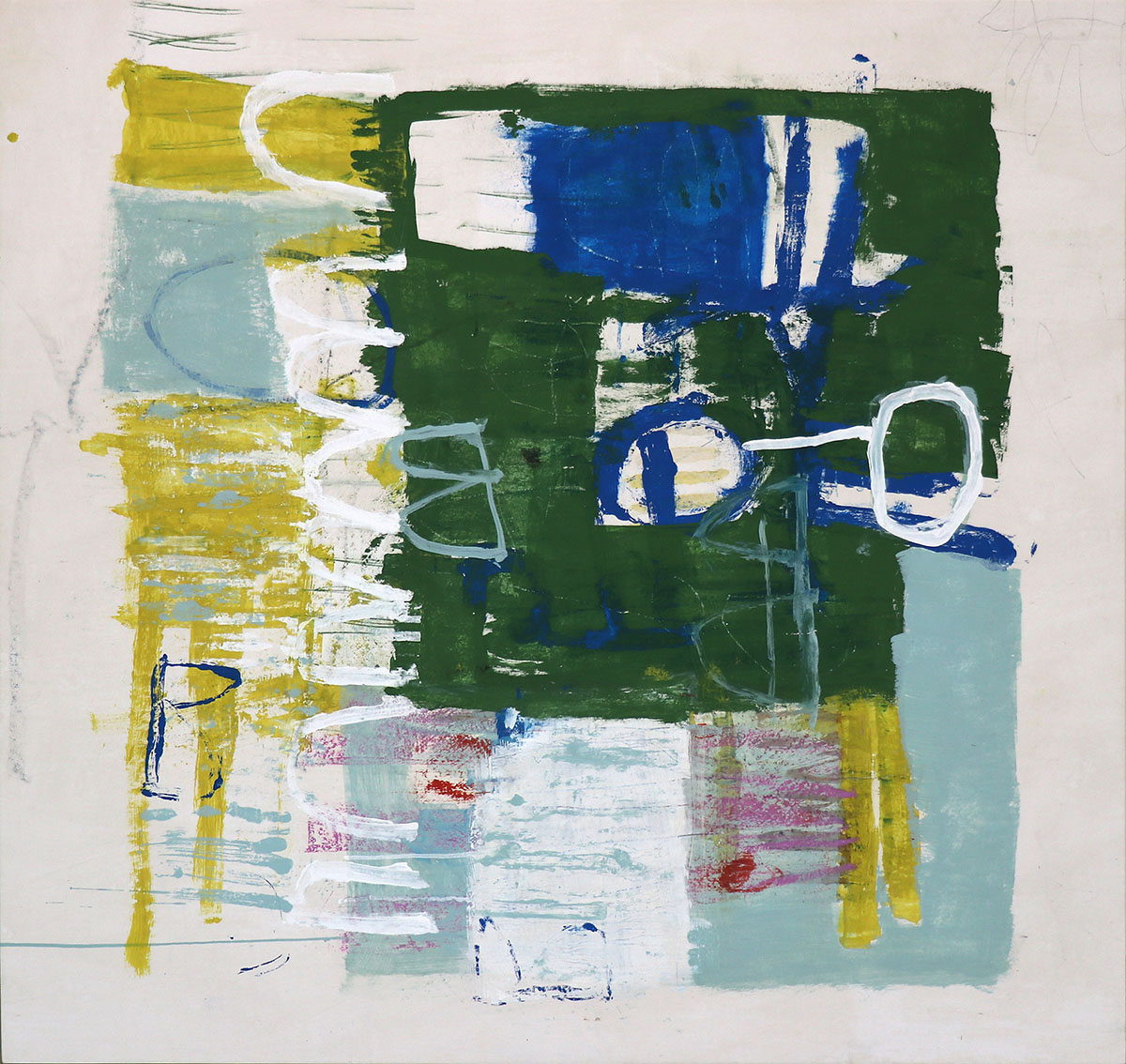 Fliegender Teppich, 202497 x 92 x 4 cmMixed media on paper, on plywood