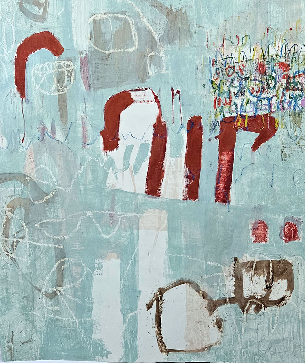 Ein Brief zu dir, 2024117 x 97 x 4 cmmixed media on paper, on plywood