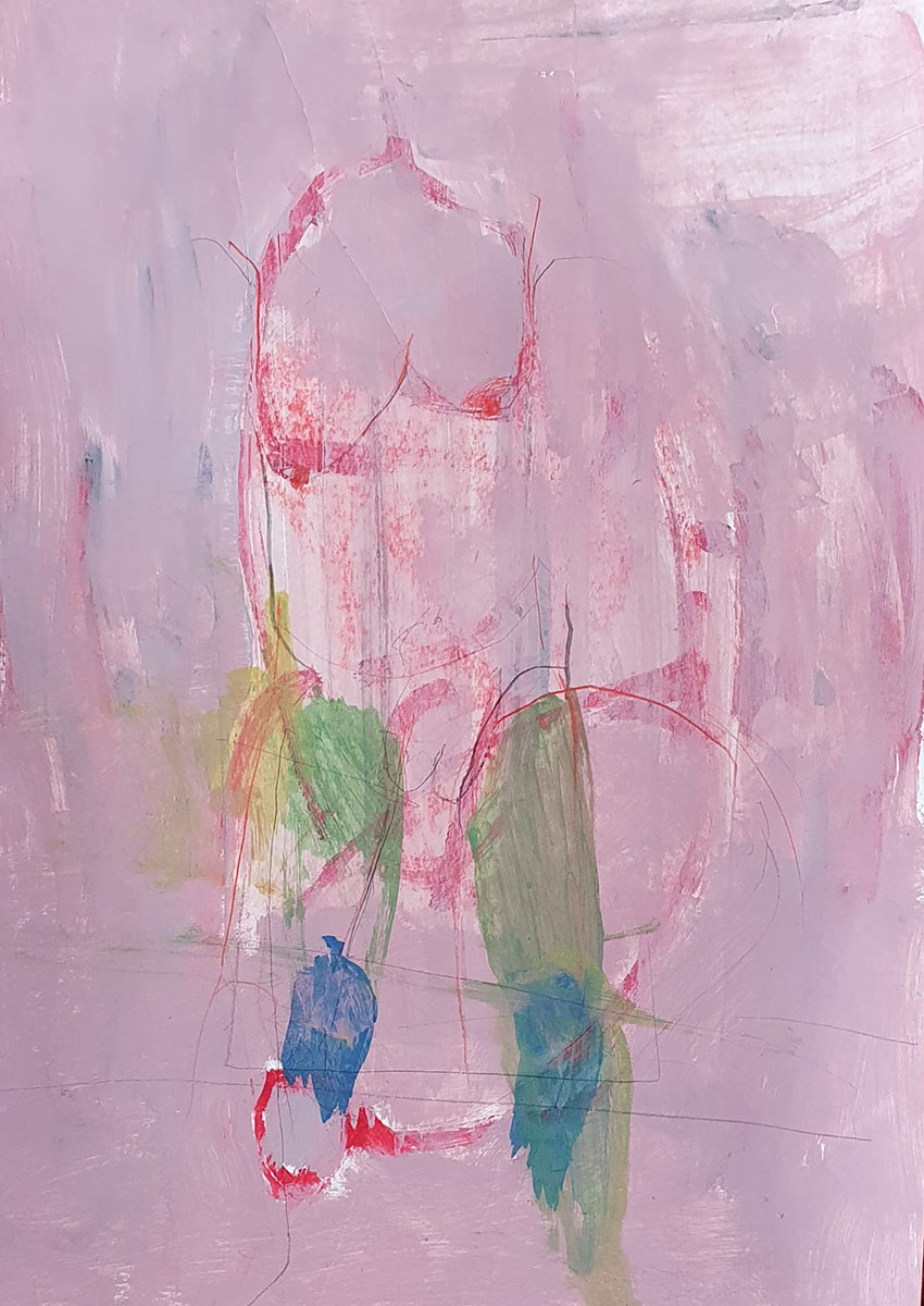 Subtiles Rosa, 2023/202459 x 41,8 cmMixed media on paper