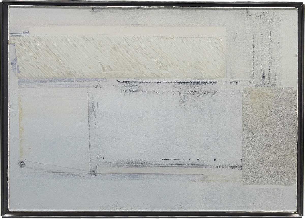 Auf-Glas-Malerei 3 / Schichtungen, 201621 x 29,7 in 22,2 x 31,7 cmPigment, grounded on glass, framed