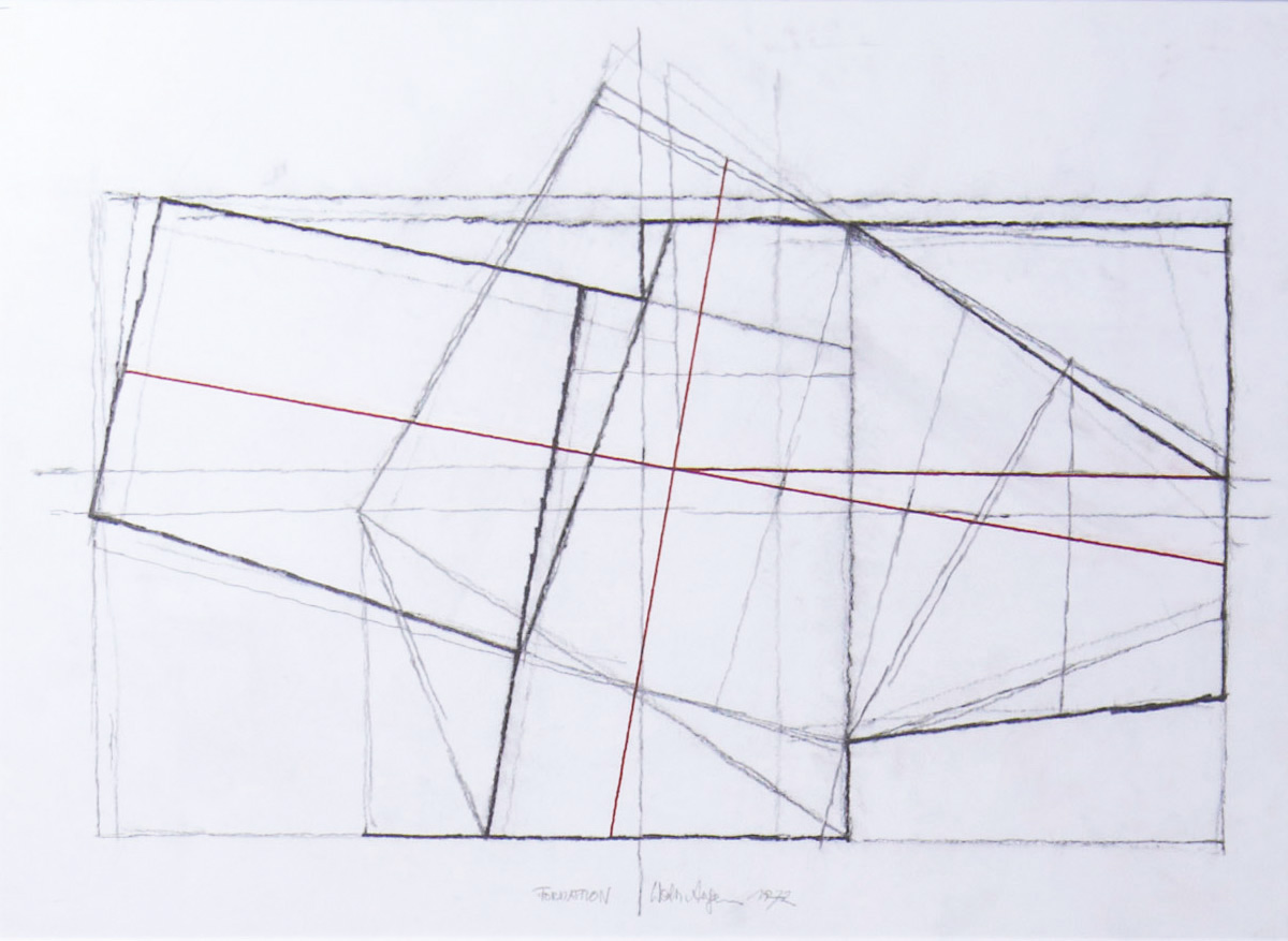 Formation 2, 1972/201050 x 70 cm in 68 x 87,8 cmKreide, Filzstift auf Zeichenkarton; gerahmt