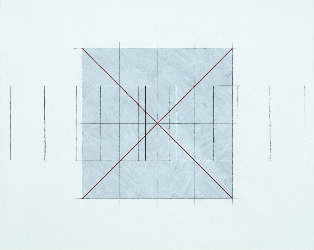 Raum-Zeit-Sequenz (3), 2000/200948 x 60 cmAcrylic, graphite, felt pen on drawing board Raum-Zeit-Sequenz (3), 2000/200948 x 60 cmAcrylic, graphite, felt pen on drawing board