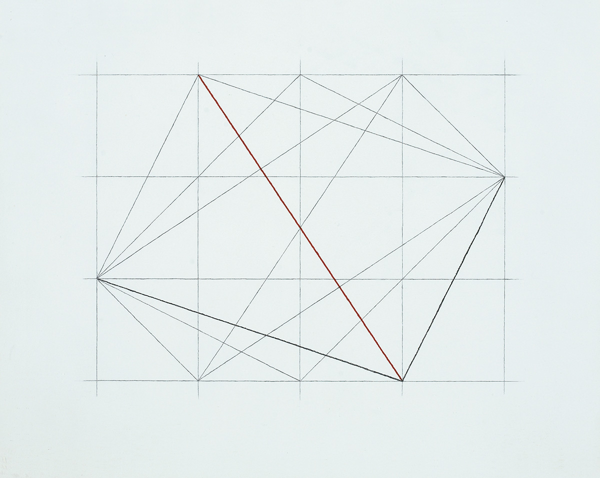 System-Kontrapunkt/Synthese (1), 200848 x 60 cmAcrylic, graphite, felt pen on drawing board