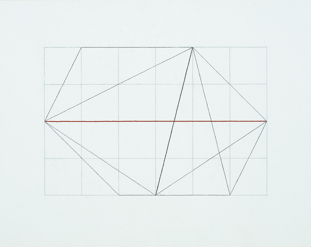 System-Kontrapunkt/Synthese (5), 200948 x 60 cmAcrylic, graphite, felt pen on drawing board