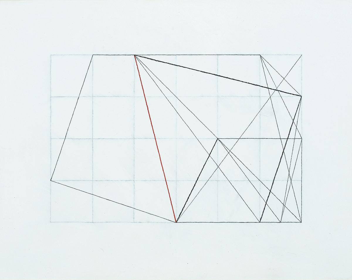 System-Kontrapunkt/Synthese (6), 200948 x 60 cmAcrylic, graphite, felt pen on drawing board