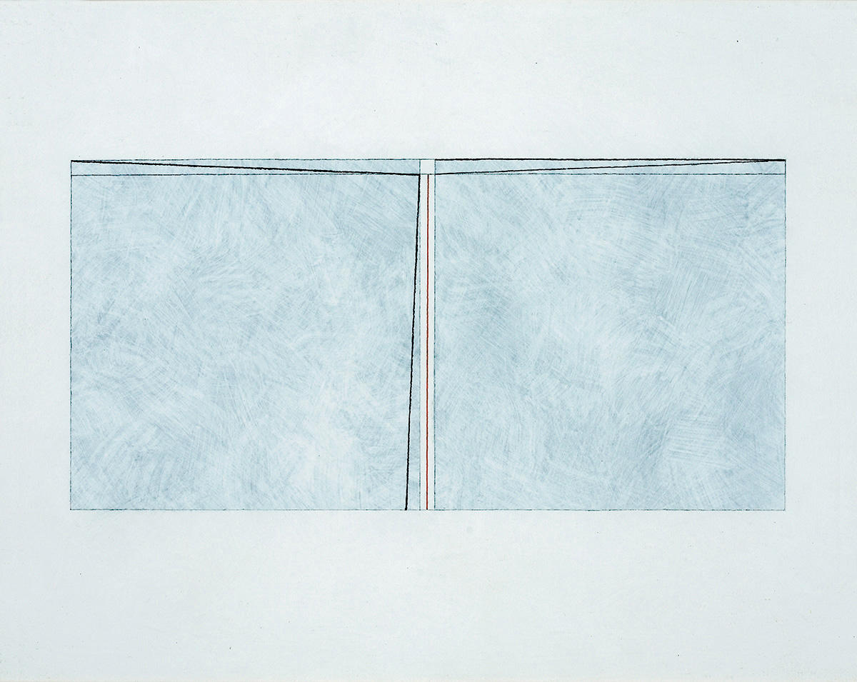 Symmetrie-Asymmetrie (3), 200148 x 60 cmAcrylic, graphite, cryon, felt pen on drawing board; framed in museum glass Symmetrie-Asymmetrie (3), 200148 x 60 cmAcrylic, graphite, cryon, felt pen on drawing board; framed in museum glass