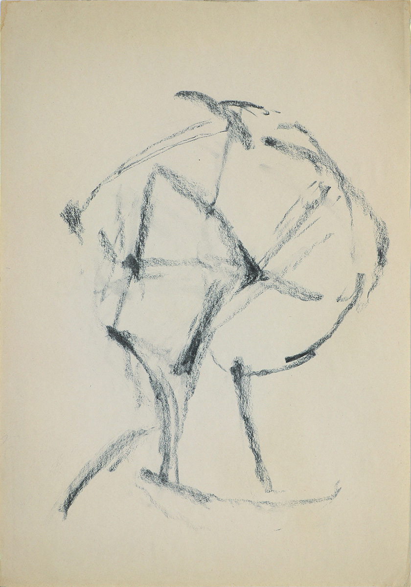 Kopf, undated/unsigned59,5 x 41,5 cm in 71,1 x 53,6 cmCharcoal on paper; wooden framework, museum glass