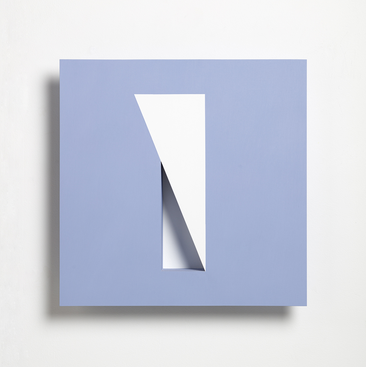 Within a Blue Field: Two Right Angled Triangles, 202050 x 50 x 7 cmAcrylic with marble powder on plywood Within a Blue Field: Two Right Angled Triangles, 202050 x 50 x 7 cmAcrylic with marble powder on plywood