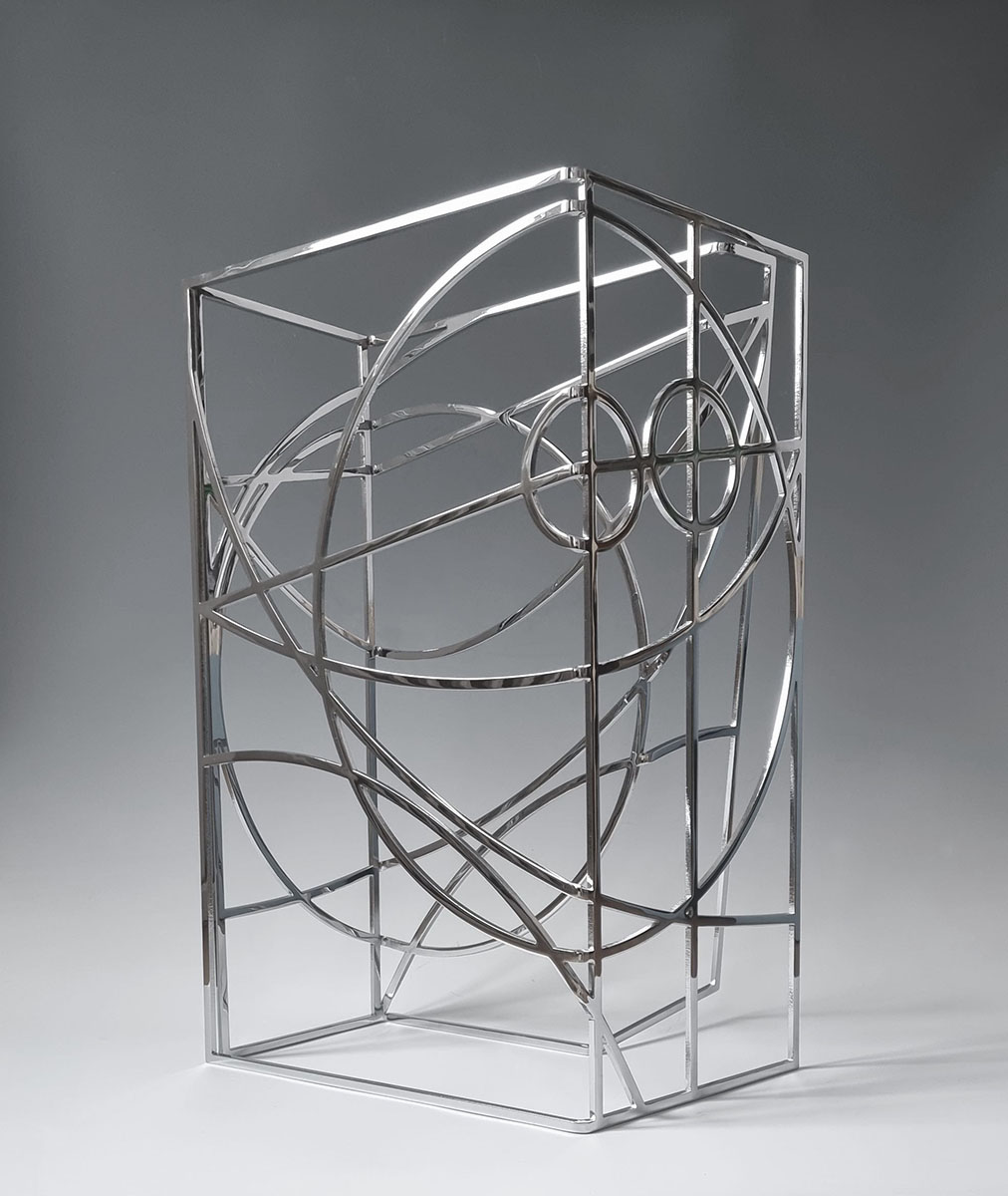 CURVES², 2023je 60 x 60 x 34 cmStahl, vernickelt