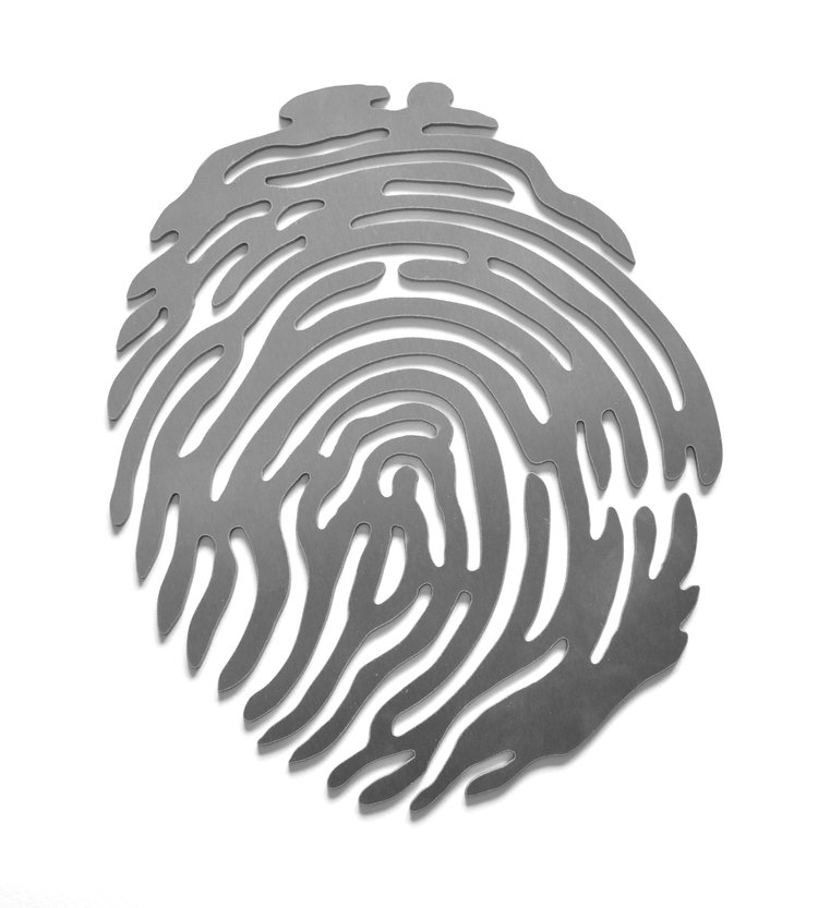 Fingerprint, 2015/202140 x 40 x 0,8 cmCut steel, nickel-plated