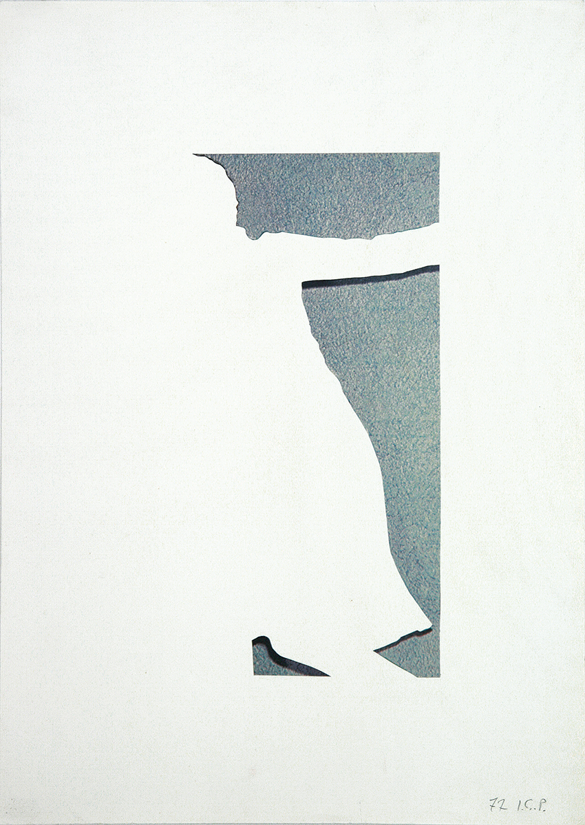 Leerfund, 197747,5 x 33,7 cm in 66,5 x 48,5 cmCollage, gerahmt