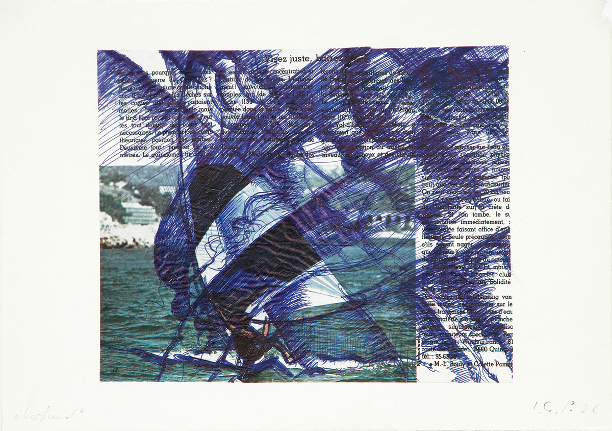 Verfund, 197618,5 x 22,9 cmKugelschreiber, Collage auf Papier