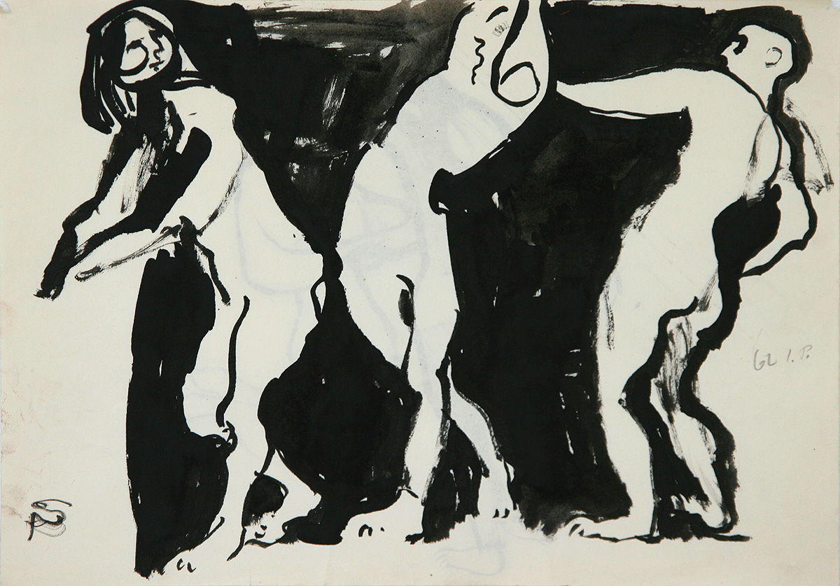 ohne Titel, 196230 x 42,5 cm in 48,5 x 66,5 cmTusche auf Papier, gerahmt