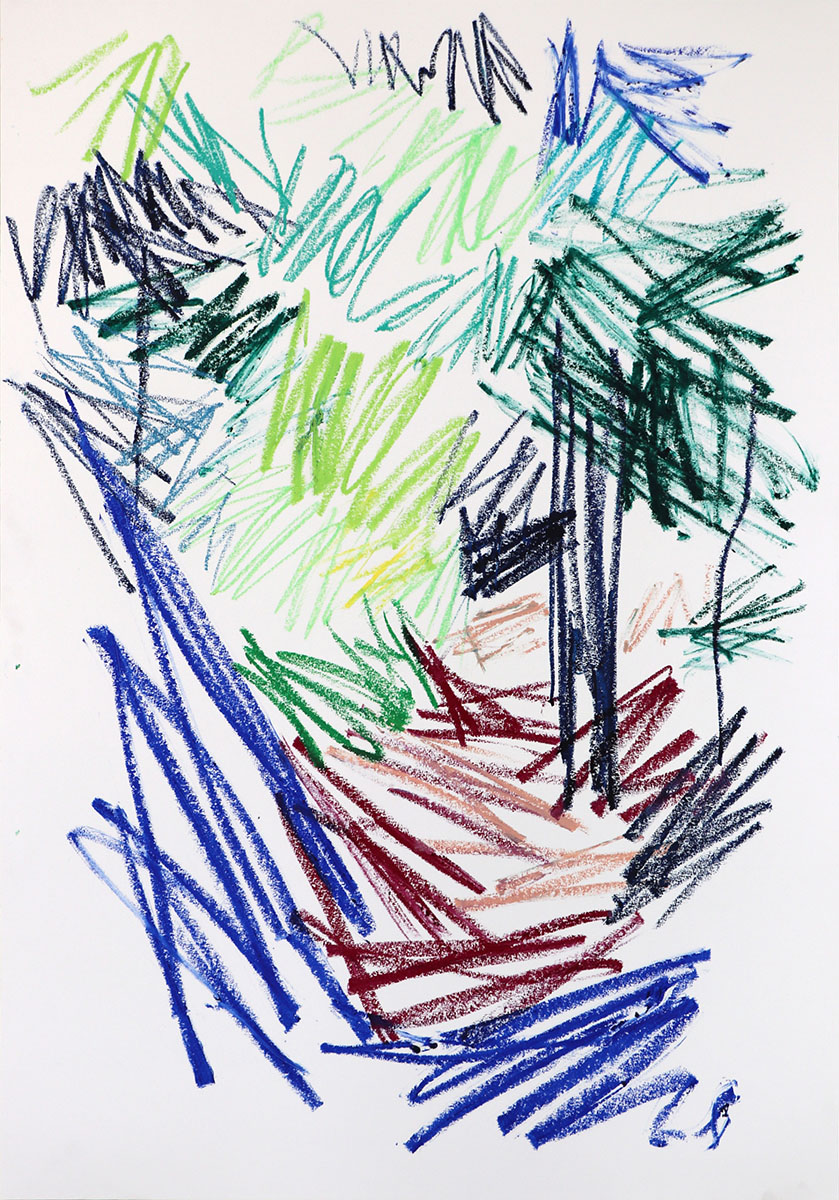 KlammWaldWeg2, 2023100 x 70 cmOil stick on paper