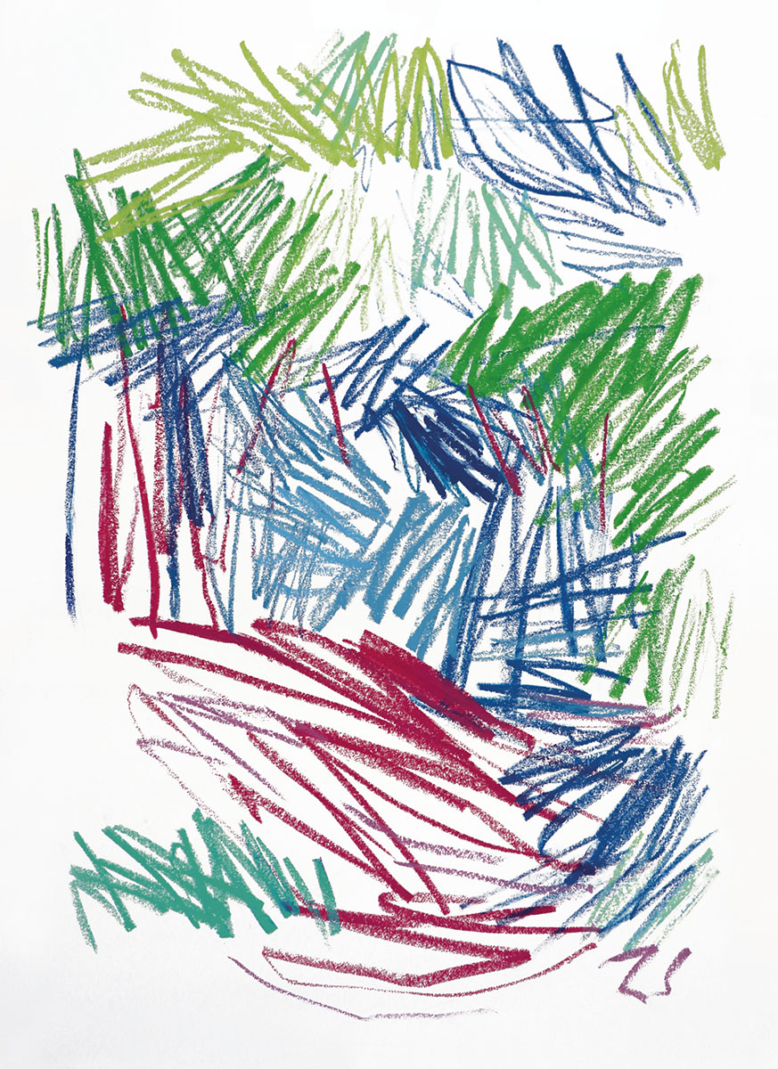 WaldRaum2, 2023100 x 70 cmOil stick on paper