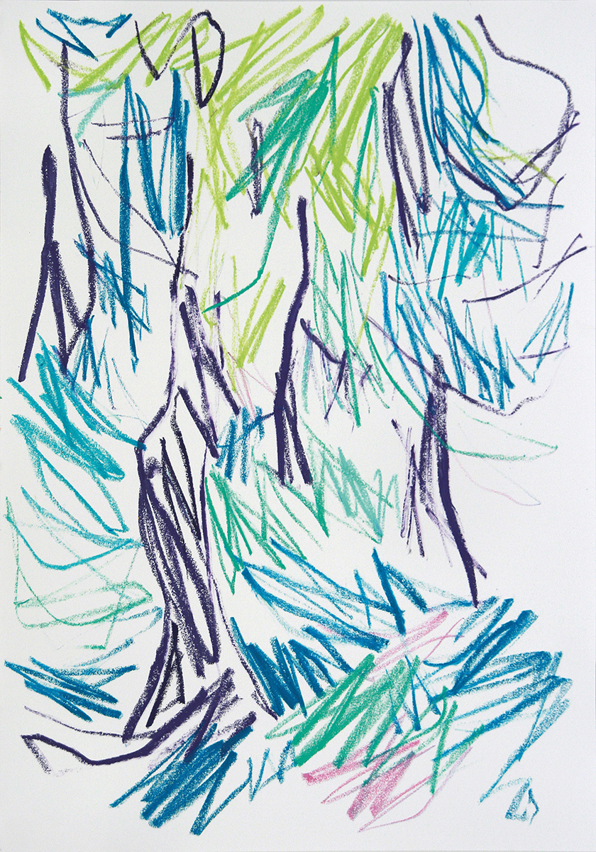 LärchenWald, 2018100 x 70 cmOil stick on paper