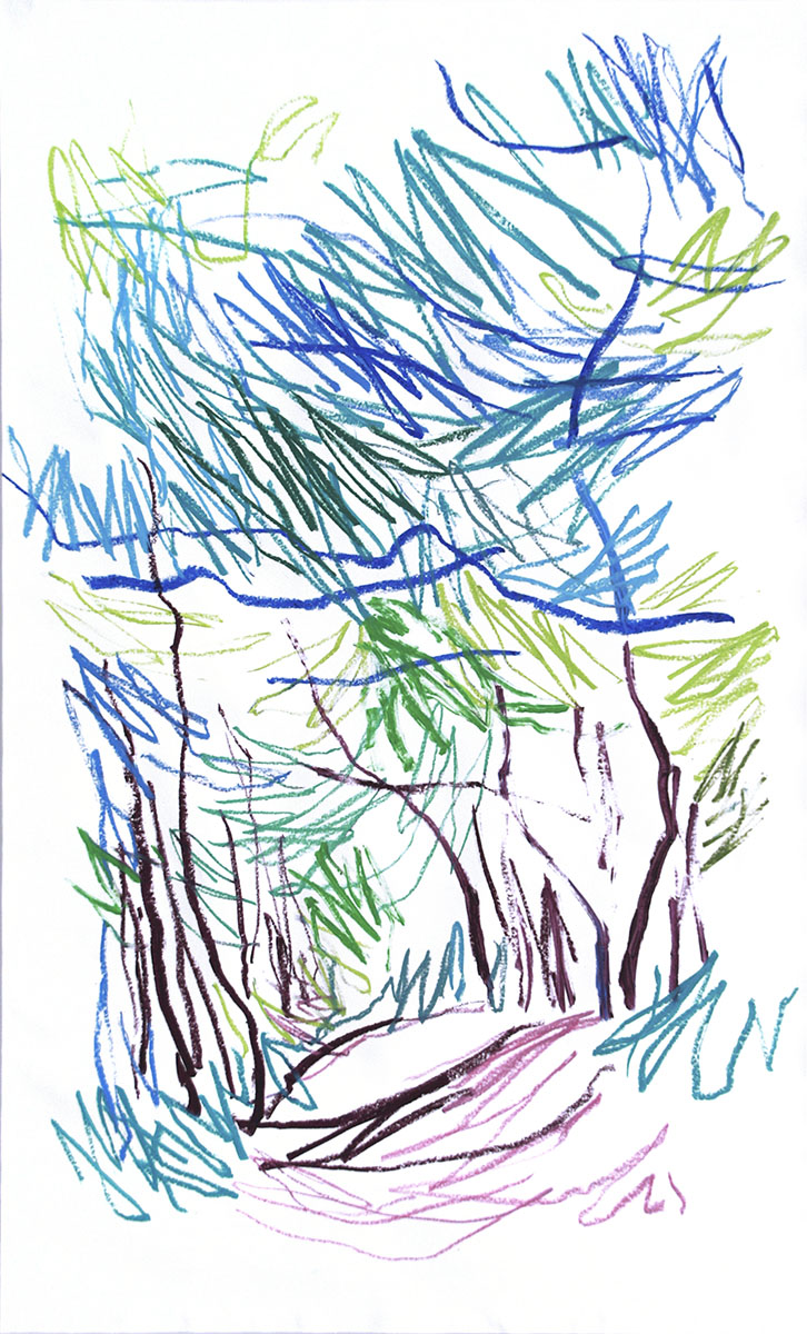 WienerWaldWeg, 2015215 x 130 cmÖlstick auf Papier, auf Holzrahmen