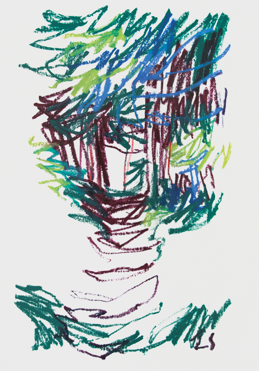 WaldWegF, 2014100 x 70 cmOil stick on paper