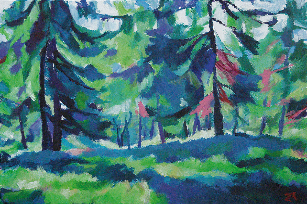 LärchenWiese Seefeld, 2011100 x 150 cmAcryl auf Leinwand