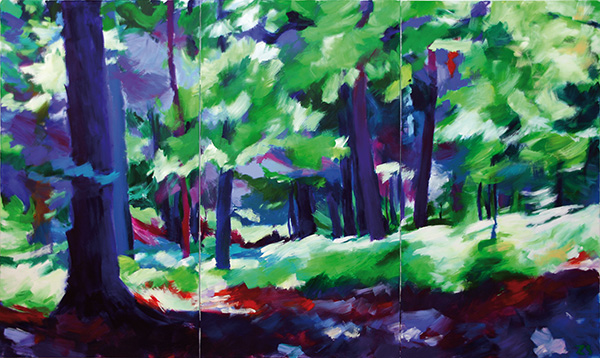 LichtBlick 1-3 WienerWald, 20073x 150 x 85 cmTriptychon, Acryl auf Leinwand