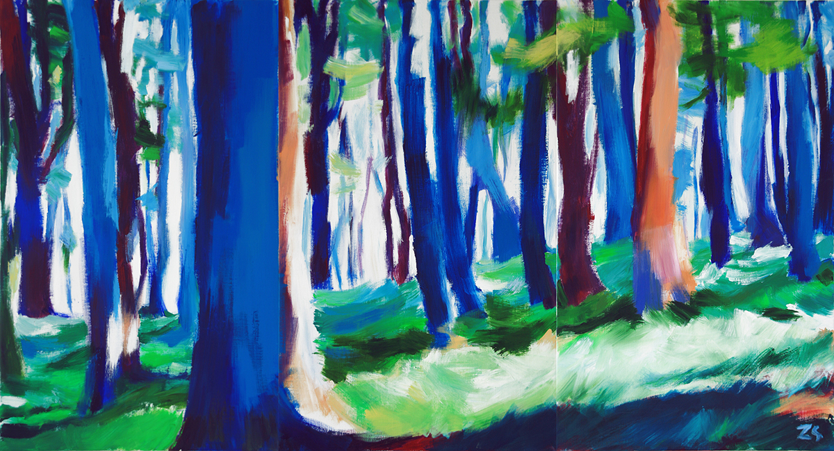 SommerFrische 1-3 WienerWald, 20073x 130 x 85 cmTriptych, Acrylic on canvas