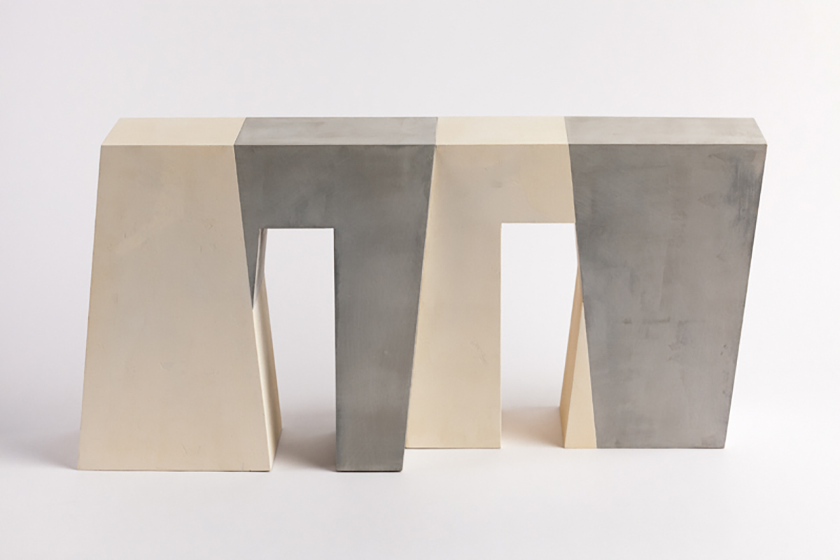 Conciding Elements, 198925 x 52,5 x 15 cmAcrylic with marble powder on plywood