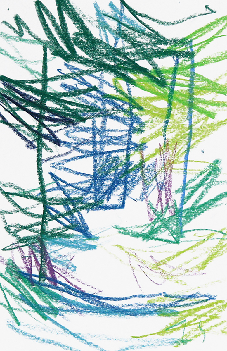WaldWeg, 201820 x 13 cmWachskreide auf Papier