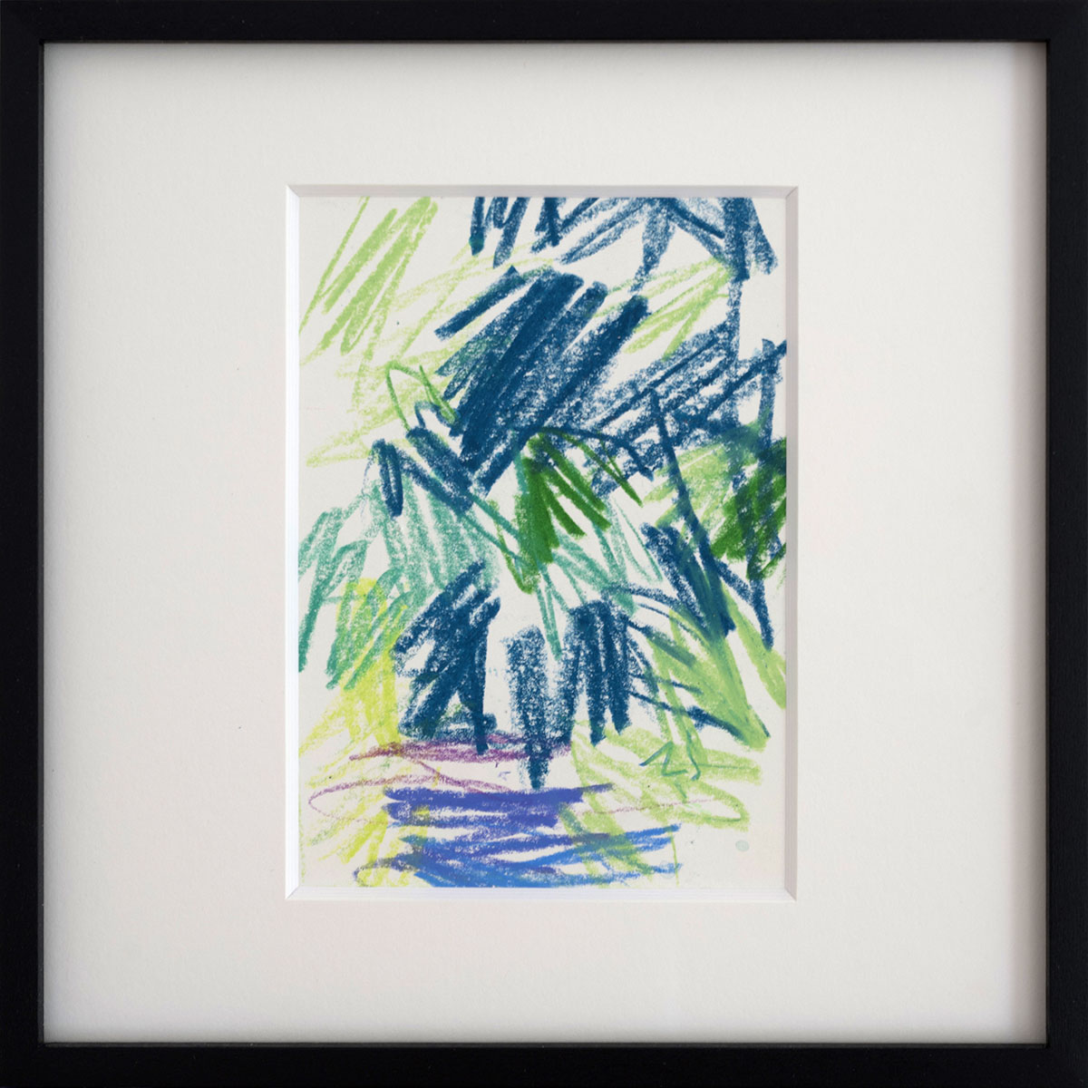 Unterwegs, 2025framed in 20 x 20 cmcrayon on paper