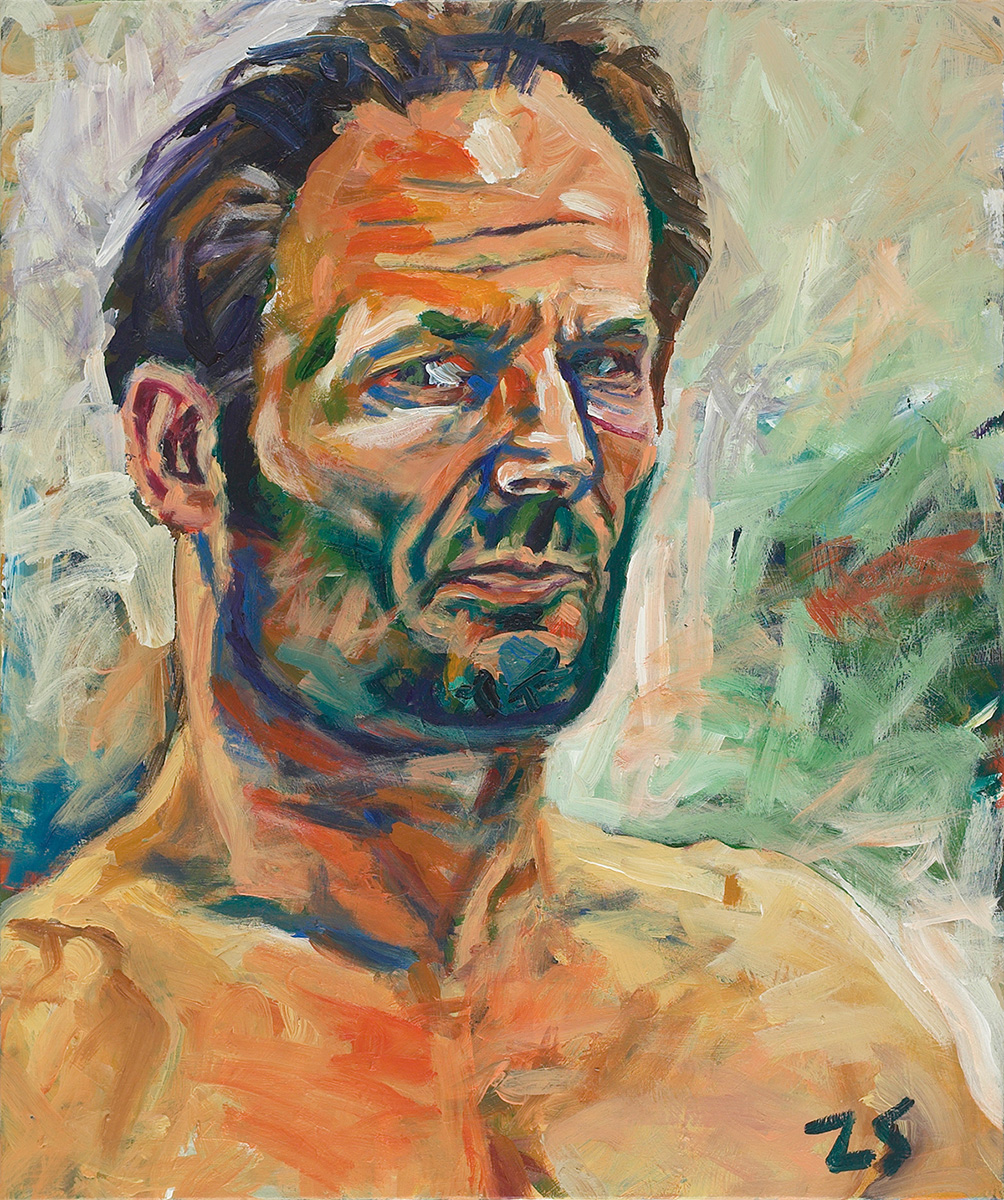 Selbstportrait, 200260 x 50 cmAcryl auf Leinwand