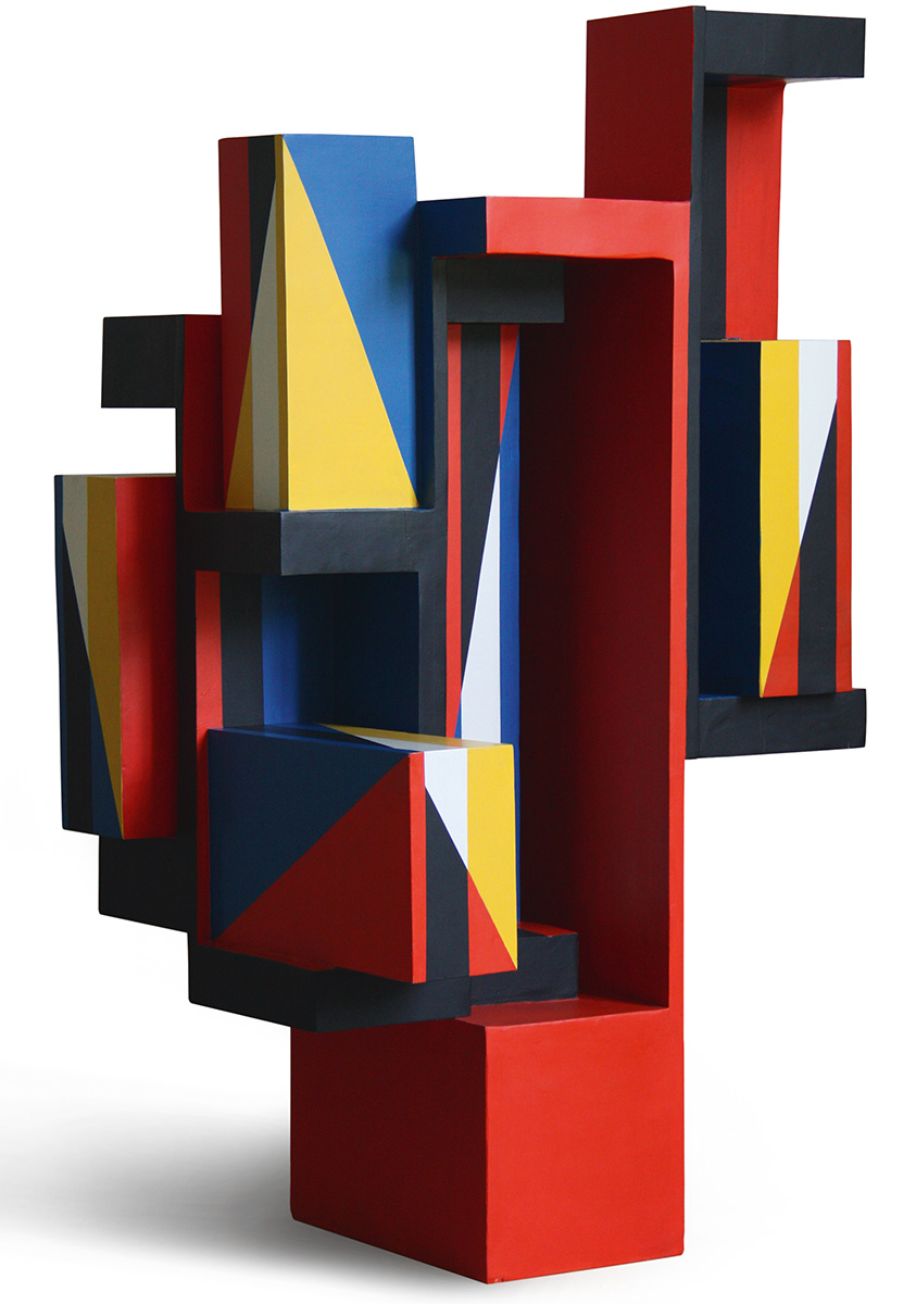 Farbraumskulptur”Innen–Außen”, 1986 200 x 107 x 89 cmPainted wood