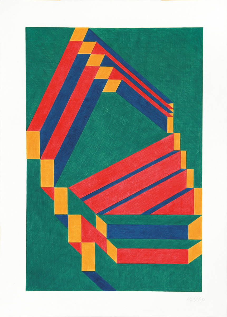 Ohne Titel, 199170 x 50 cmColoured pencil on paper, signed