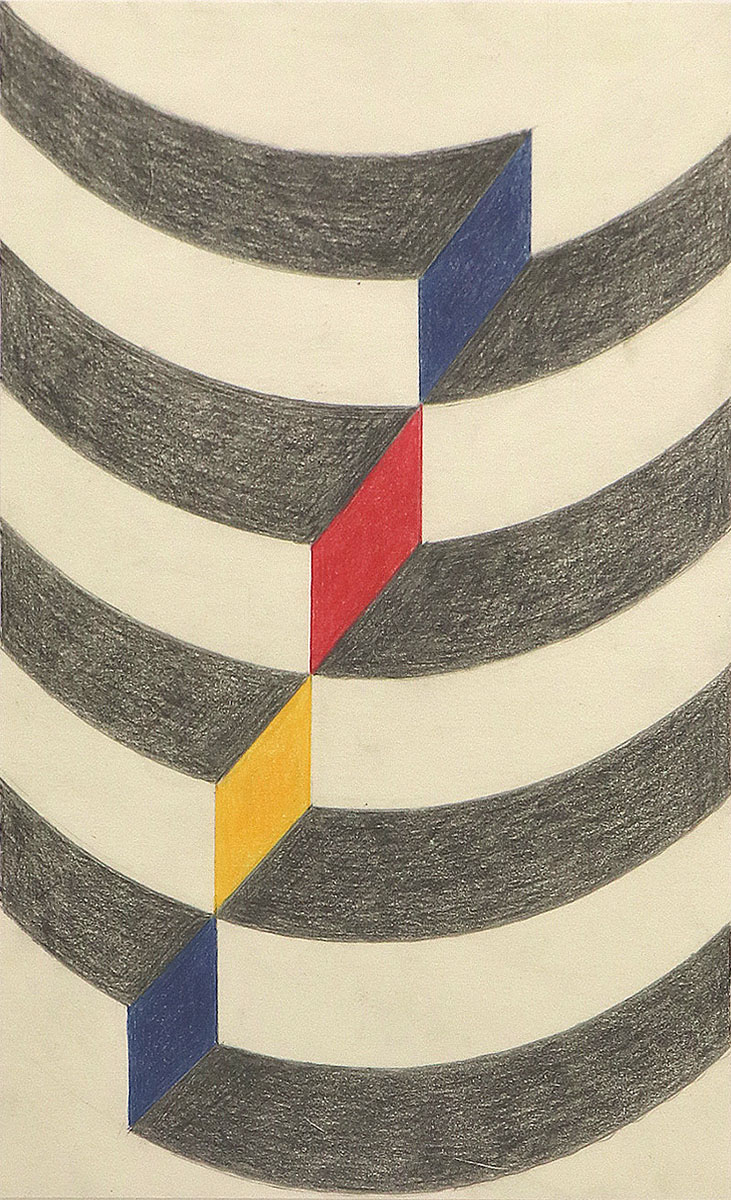 Ohne Titel, undatiert (1991)27,5 x 17 cmFarbstift auf Papier, signiert