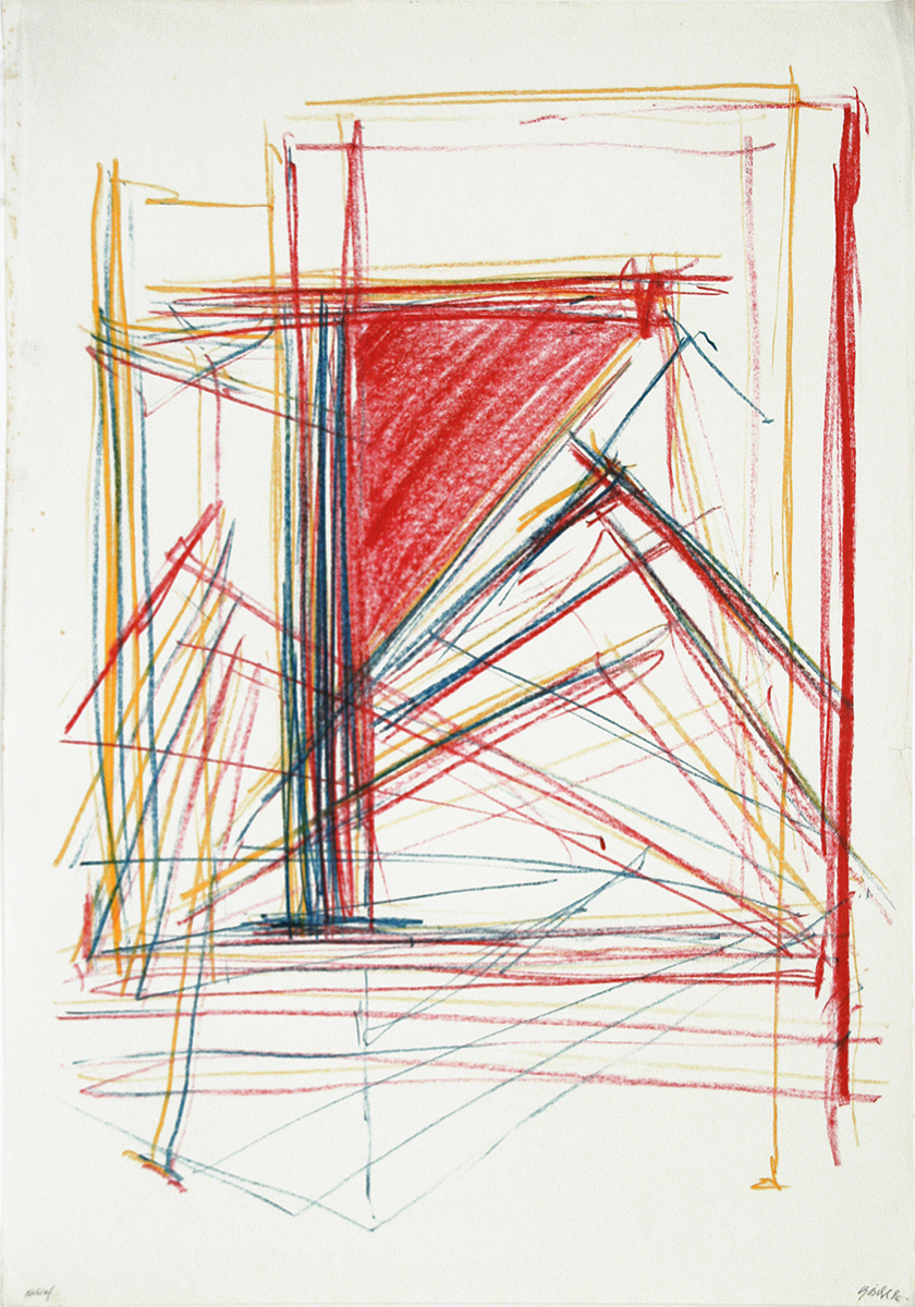 Relief 1, 1986100 x 70 cmFarbstift auf Papier, signiert